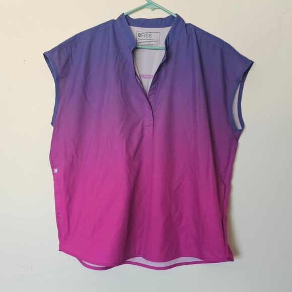 Figs Scrubs Women Top Ombre Purple pink Size Large technical collection - Picture 1 of 2